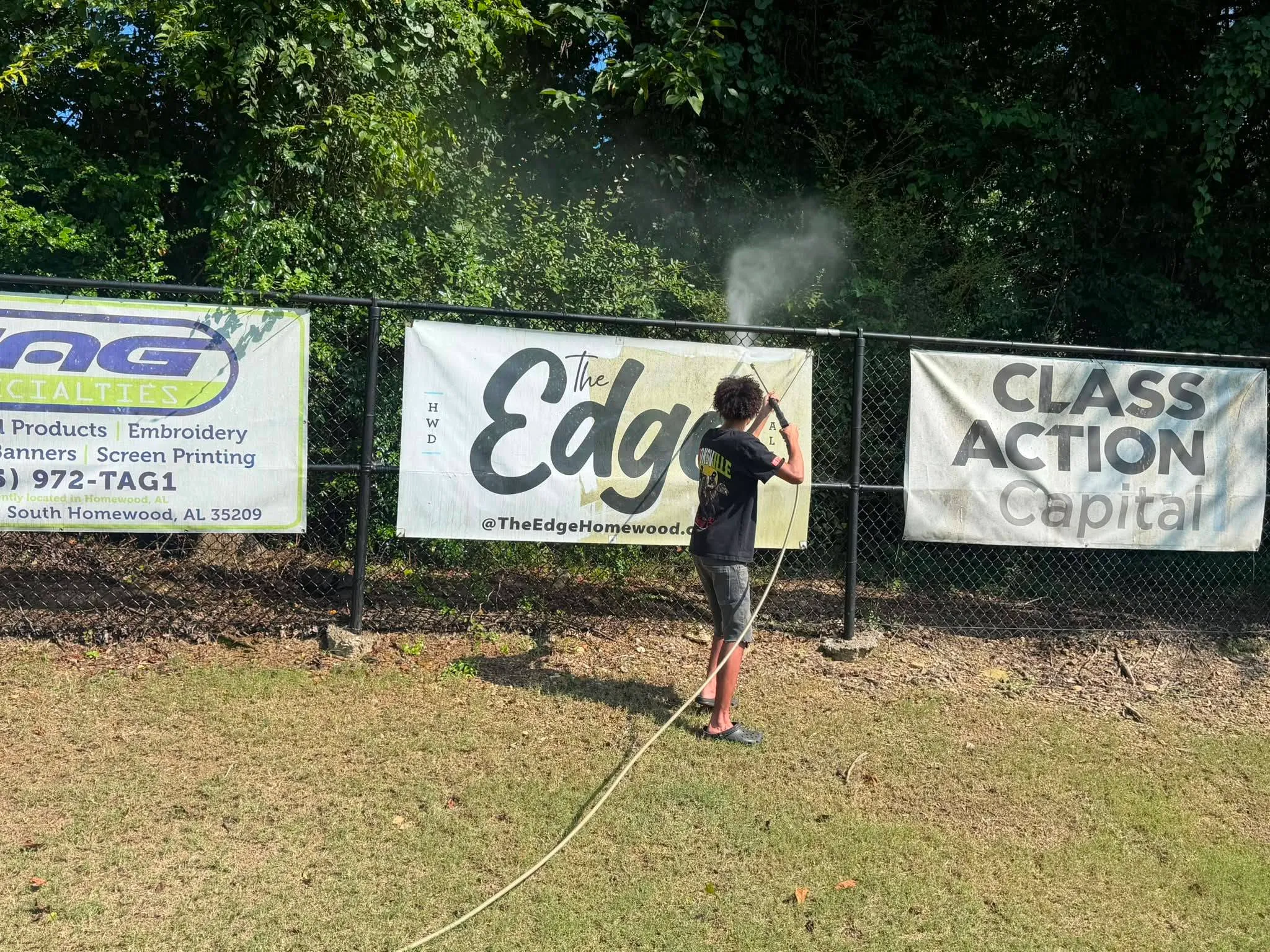 Pressure washing on site