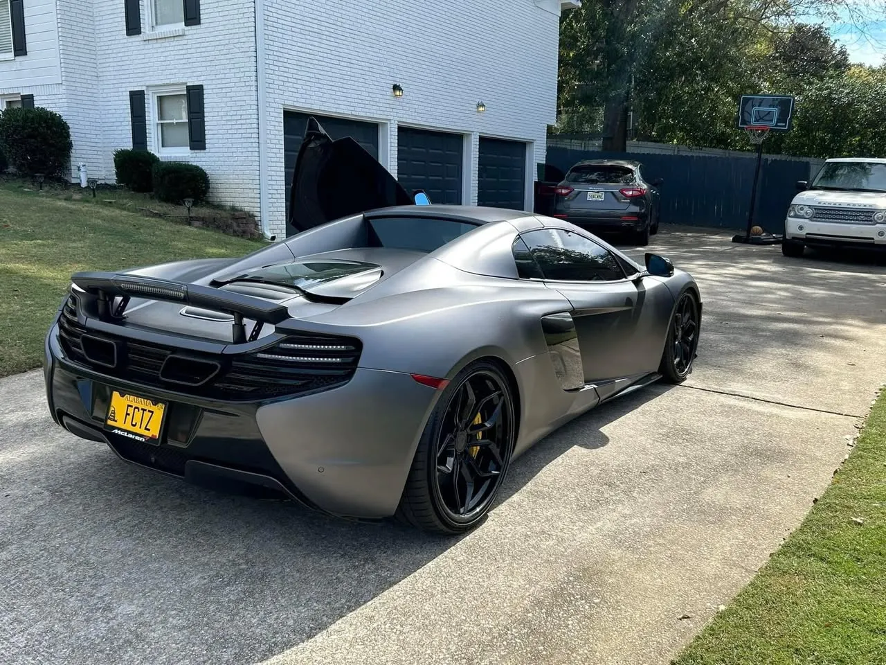 Sports car rear three-quarter